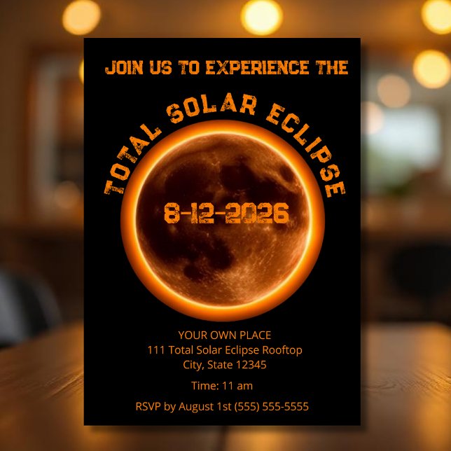 Total Solar Eclipse 2026 Einladung (Total Solar Eclipse 2026 Invitation)