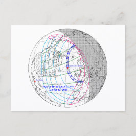 Total Solar Eclipse 2026 Map Postkarte