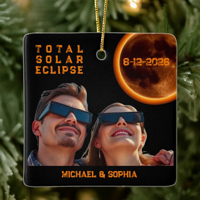 Total Solar Eclipse 2026 Souvenir Keramikornament (Total Solar Eclipse 2026 Souvenir Ceramic Ornament )