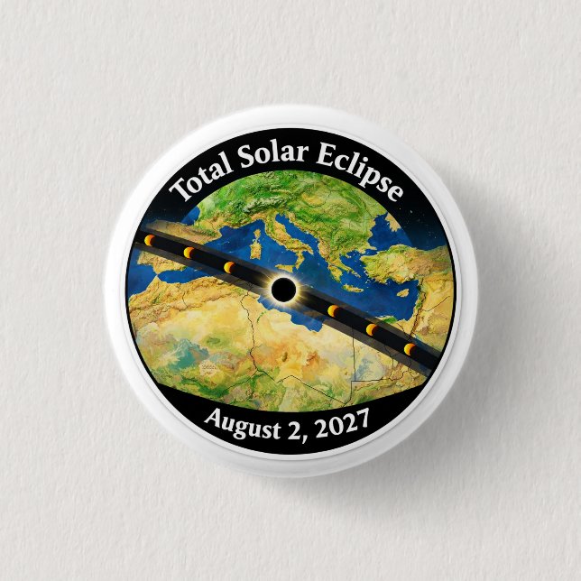 Total Solar Eclipse 2027 Map Button (Vorderseite)