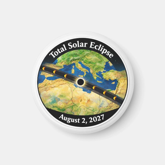 Total Solar Eclipse 2027 Map Magnet (Vorne)