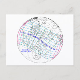 Total Solar Eclipse 2027 Map Postkarte