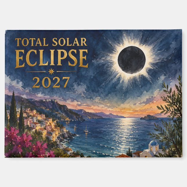 Total Solar Eclipse 2027 Mediterranean  Magnet (Vorderseite)