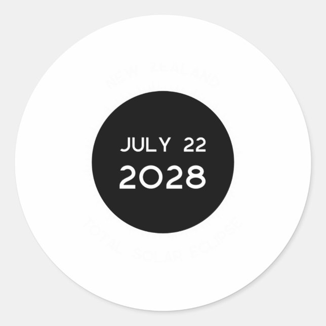 Total Solar Eclipse 2028 New Zealand _1  Runder Aufkleber (Vorderseite)