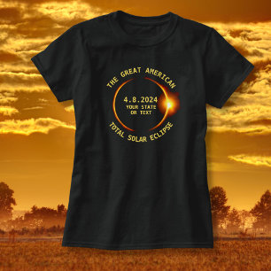 Total Solar Eclipse 4.8.2024 USA Staat hinzufügen T-Shirt