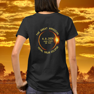 Total Solar Eclipse 4.8.2024 USA Staat hinzufügen T-Shirt