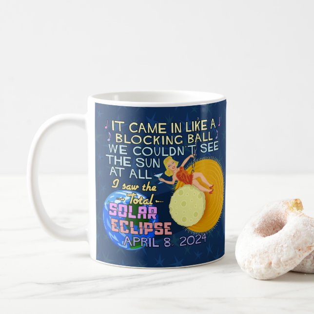 Total Solar Eclipse 8. April 2024 American Funny Kaffeetasse (Mit Donut)