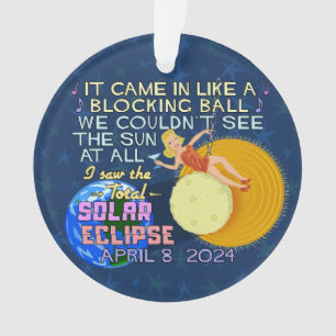 Total Solar Eclipse 8. April 2024 American Funny Ornament