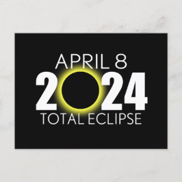 Total Solar Eclipse - 8. April 2024 - Black Design Postkarte