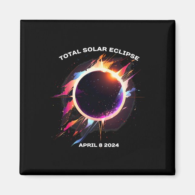 Total Solar Eclipse 8. April 2024 Totality Souveni Magnet (Vorne)