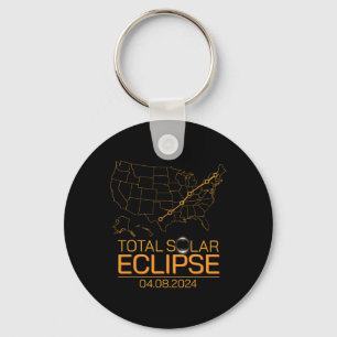 Total Solar Eclipse 8. April 2024 US-Karte Totalit Schlüsselanhänger