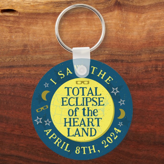 Total Solar Eclipse 8. April 2024 Viewer Souvenir Schlüsselanhänger (Vorderseite)