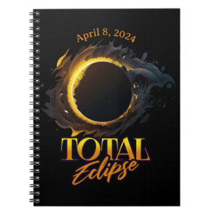 Total Solar Eclipse 8. April, Spiral Foto Notebook Notizblock