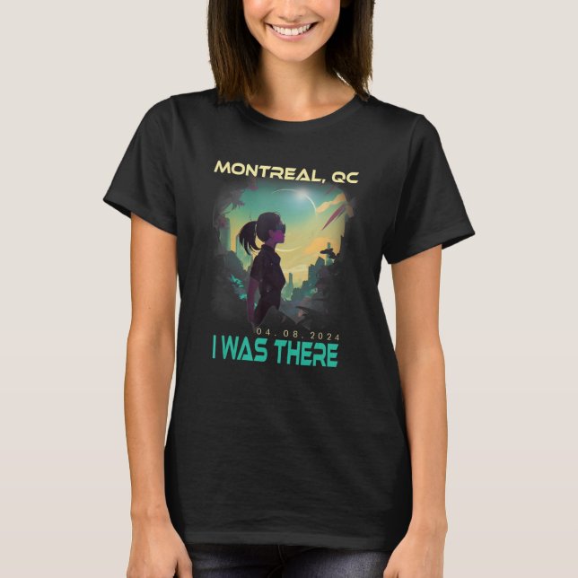 Total Solar Eclipse Aesthetic Girl Montreal Quebec T-Shirt (Vorderseite)