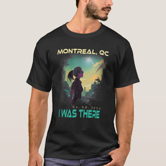 Total Solar Eclipse Aesthetic Girl Montreal Quebec T-Shirt (Vorderseite)