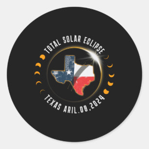 Total Solar Eclipse America Totality Texas 8 April Runder Aufkleber