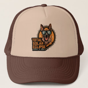 Total Solar Eclipse April 2024 German Shepherd Dog Truckerkappe