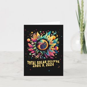 Total Solar Eclipse April 2024 Hippie Pop Art Karte