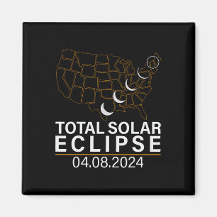 Total Solar Eclipse April 8 2024 Amerika Karte Magnet
