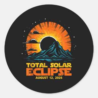 Total Solar Eclipse August 12 2026 Artwork Runder Aufkleber