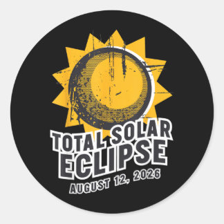Total Solar Eclipse August 12 2026 Astronomy Path Runder Aufkleber