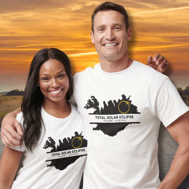 Total Solar Eclipse August 12 2026 – Iceland T-Shirt (Edit text, if you wish, via the template)