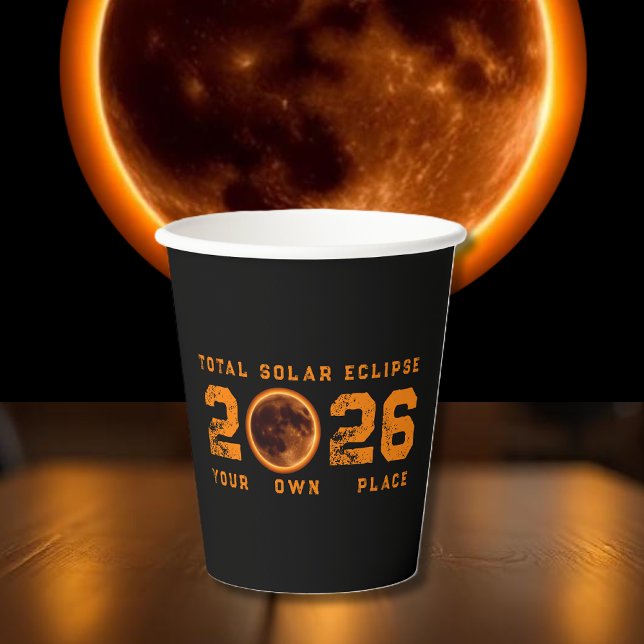 Total Solar Eclipse August 12 2026 Pappbecher (Total Solar Eclipse August 12 2026 Paper Cups)