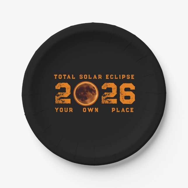 Total Solar Eclipse August 12 2026 Pappteller (Vorderseite)