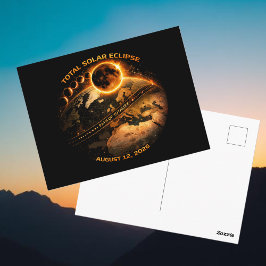Total Solar Eclipse August 2026 Path of Totality Postkarte