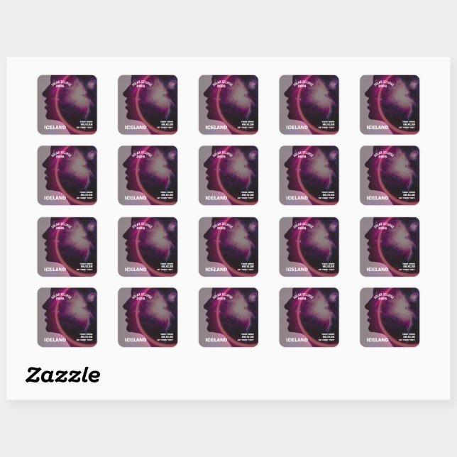 Total solar eclipse August 2026 text personalized Quadratischer Aufkleber (Blatt)