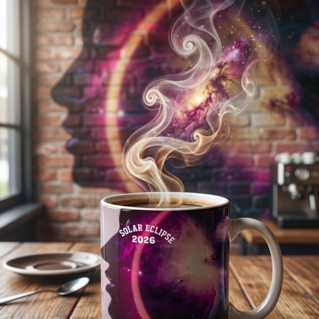 Total solar eclipse August 2026 text personalized Tasse (Von Creator hochgeladen)