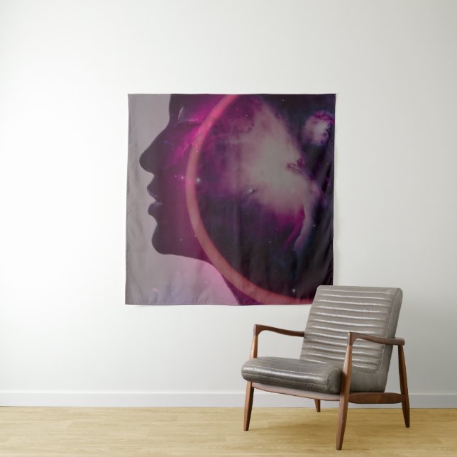 Total solar eclipse August 2026 text personalized Wandteppich (Beispiel)