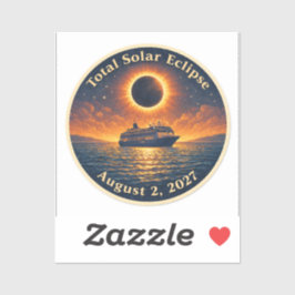 Total Solar Eclipse August 2 2027 cruise ship  Aufkleber