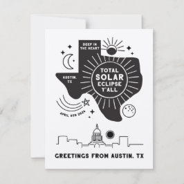 Total Solar Eclipse Austin Texas Grußkarte Dankeskarte