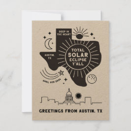 Total Solar Eclipse Austin Texas Grußkarte Dankeskarte