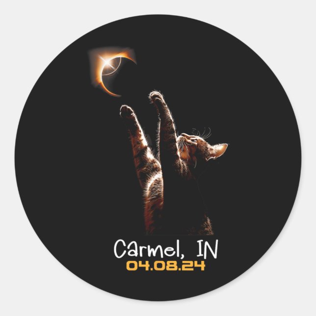 Total Solar Eclipse Carmel Indiana Runder Aufkleber (Vorderseite)