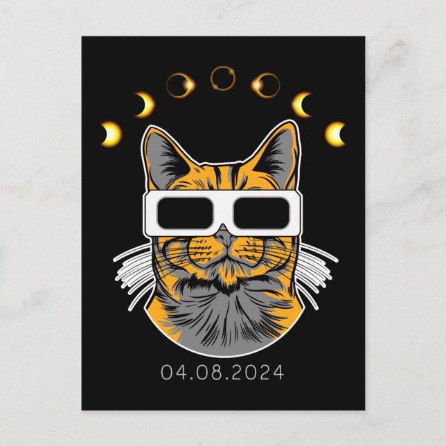 Total Solar Eclipse Cat Solar viewer 8 April 2024 Postkarte (Vorderseite)