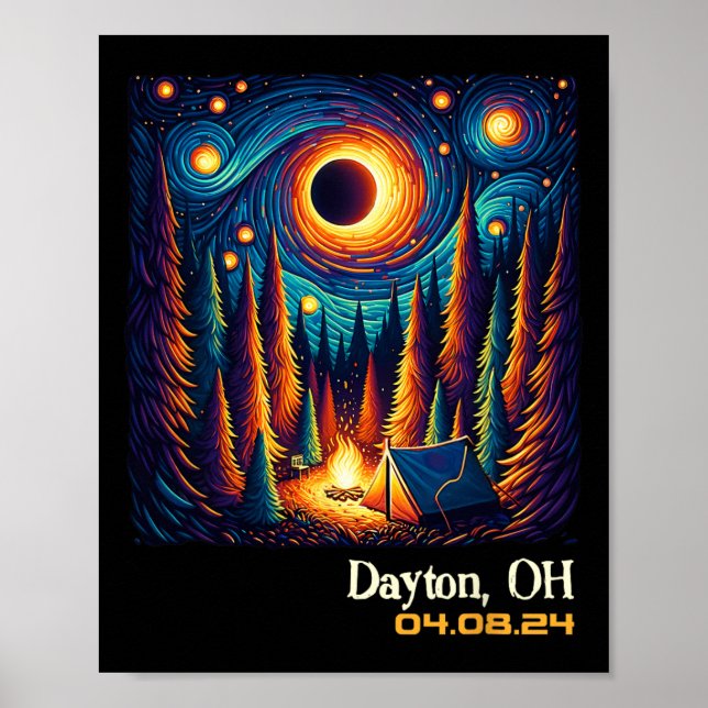 Total Solar Eclipse Dayton Ohio Poster (Vorne)