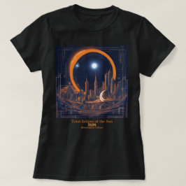 Total Solar Eclipse DEIN Text Citycape Skycraper T-Shirt