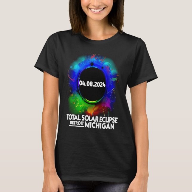 Total Solar Eclipse Detroit Michigan April 8 2024  T-Shirt (Vorderseite)