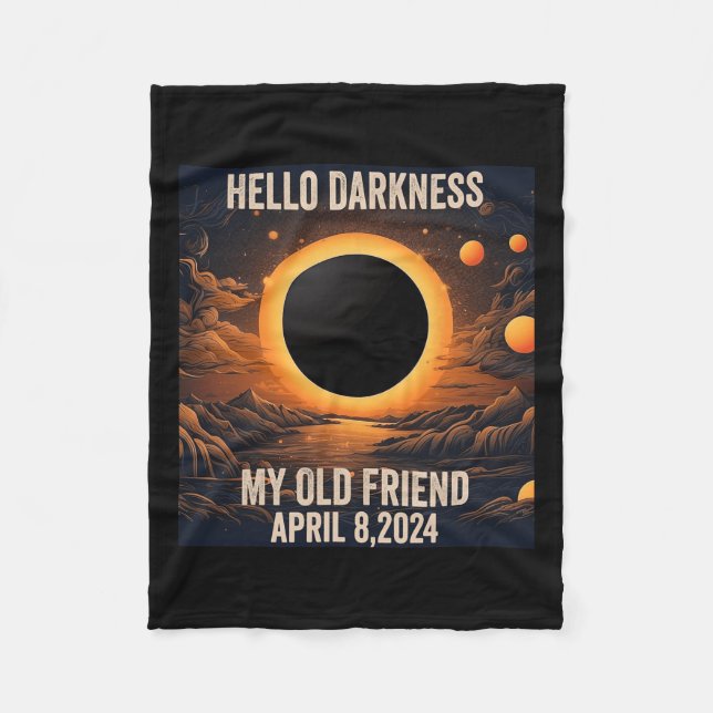 Total Solar Eclipse Hallo Dunkelheit Mein alter Fr Fleecedecke (Vorderseite)