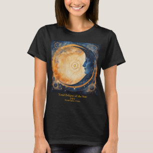 Total Solar Eclipse IHR Textname Moon Face T-Shirt
