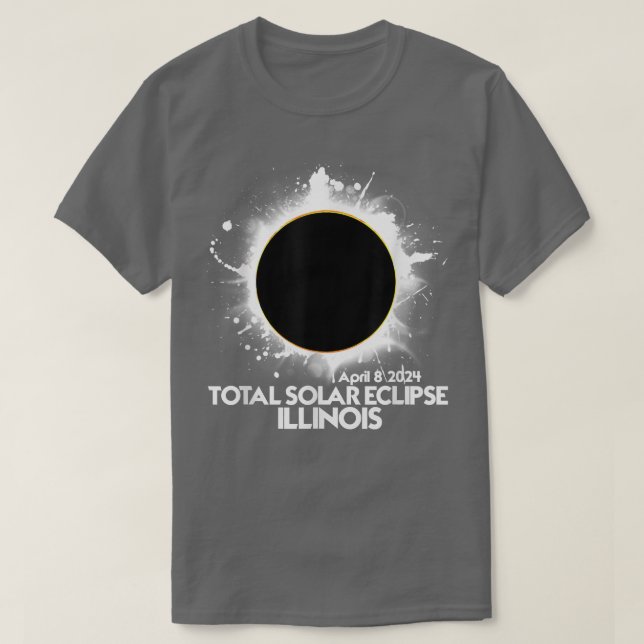 Total Solar Eclipse ILLINOIS 2024 American Totalit T-Shirt (Design vorne)