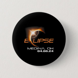 Total Solar Eclipse Medina Ohio Button