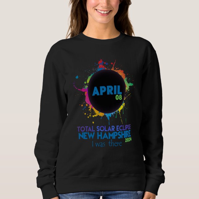 Total Solar Eclipse New Hampshire 2024 Colorful To Sweatshirt (Vorderseite)