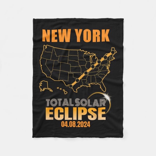 Total Solar Eclipse New York Fleecedecke (Vorderseite)