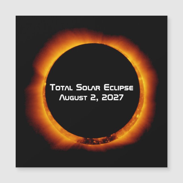 Total Solar Eclipse of the Century 2027 Magnetkarte (Vorderseite)