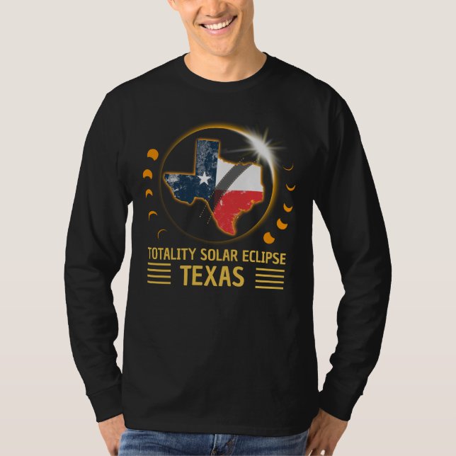 Total Solar Eclipse Texas American 2024 T-Shirt (Vorderseite)