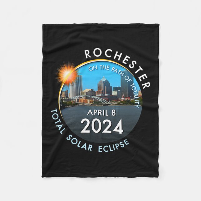 Total Solar Eclipse Totality Rochester New York 26 Fleecedecke (Vorderseite)