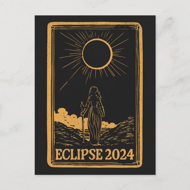 Total Solar Eclipse USA 8. April 2024 Celestial Postkarte (Vorderseite)